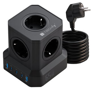 Multipresa da Tavolo USB Cube 5p 2xUSB-A 3xUSB-C - Techly IUPS-PCP-TOWER03