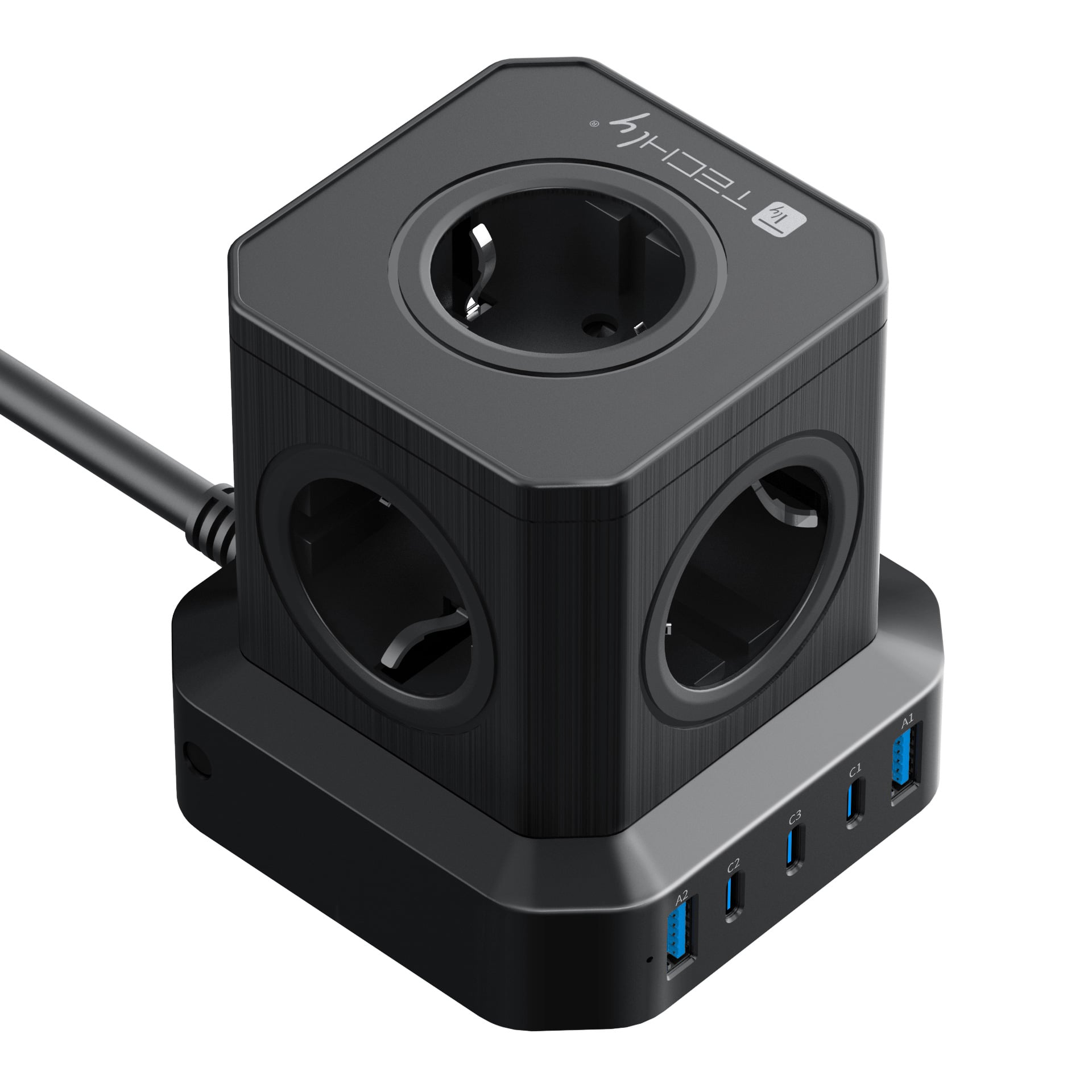 Multipresa da Tavolo USB Cube 5p 2xUSB-A 3xUSB-C™ - Techly IUPS-PCP-TOWER03
