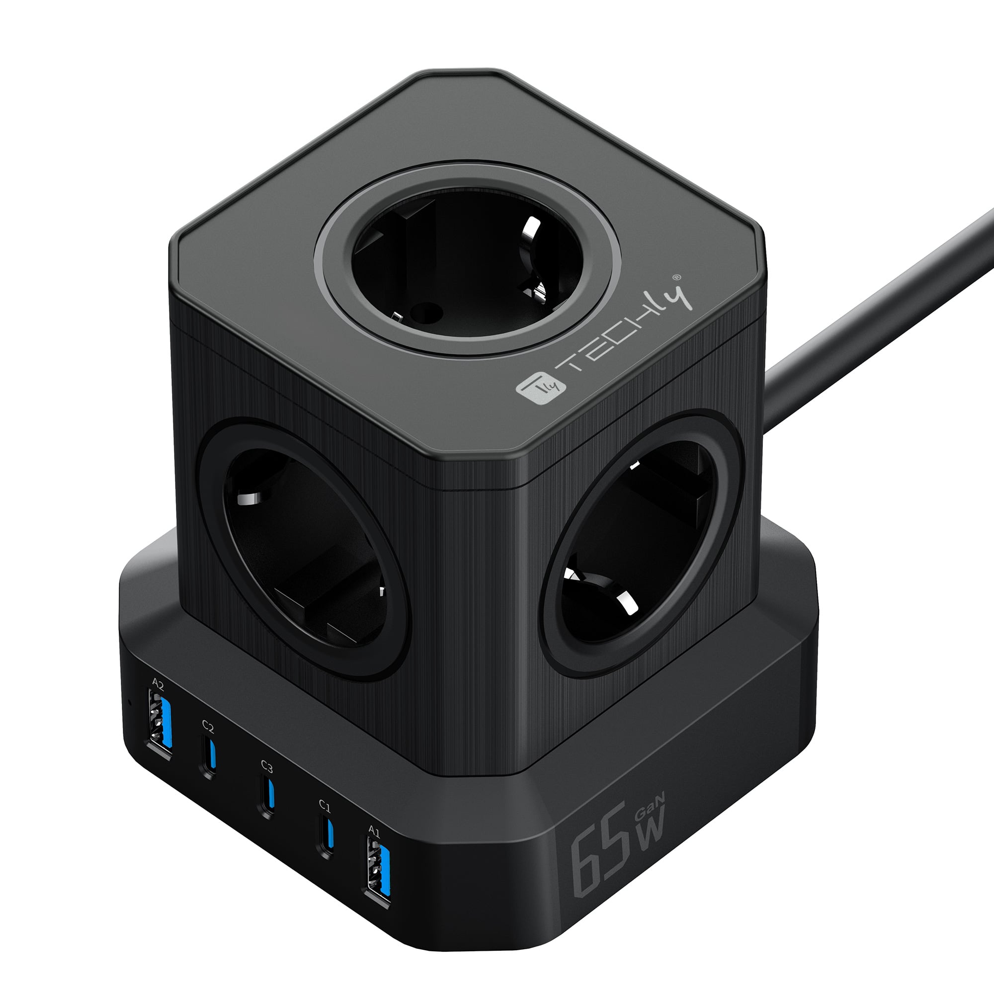 Multipresa da Tavolo USB Cube 5p 2xUSB-A 3xUSB-C™ - Techly IUPS-PCP-TOWER03