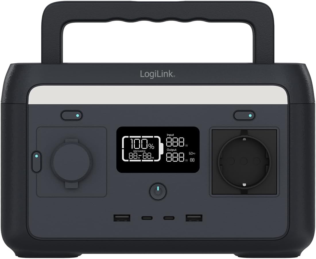 Stazione di Alimentazione Portatile 300W LiFePO4 Batteria Ricarica Solare - Logilink IUPS-PPS300