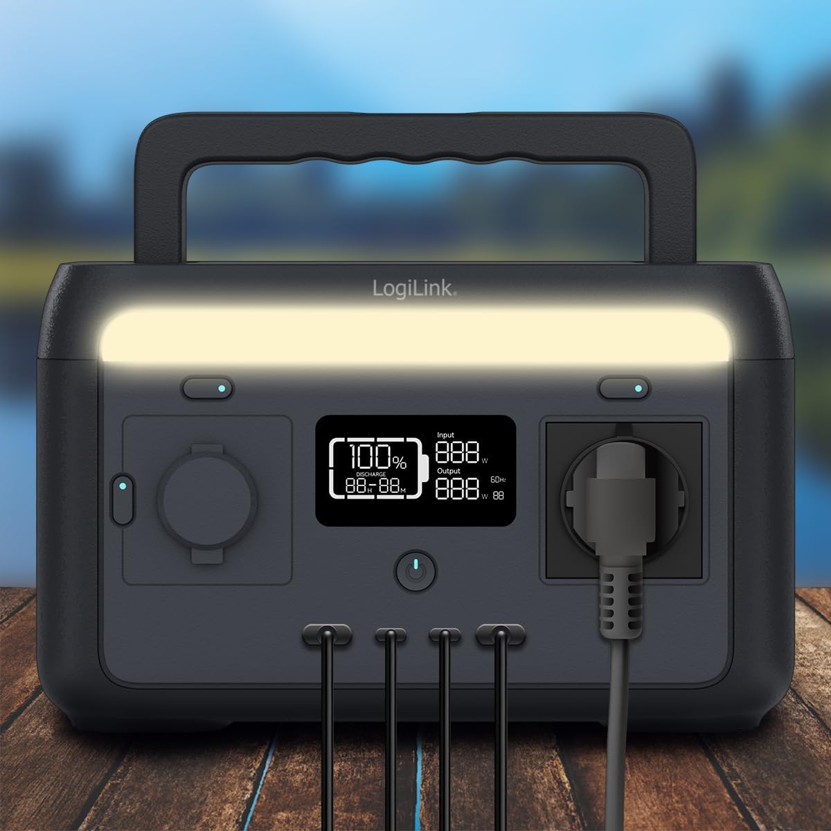 Stazione di Alimentazione Portatile 300W LiFePO4 Batteria Ricarica Solare - Logilink IUPS-PPS300