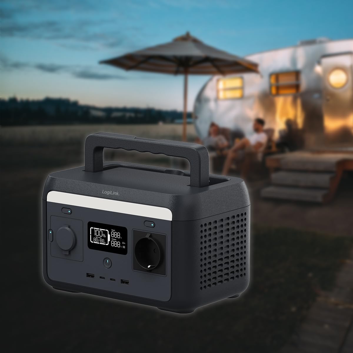 Stazione di Alimentazione Portatile 300W LiFePO4 Batteria Ricarica Solare - Logilink IUPS-PPS300