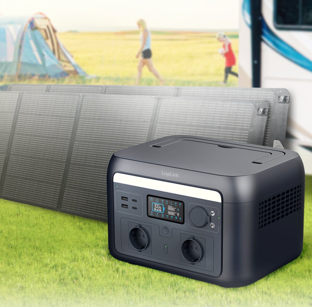 Stazione di Alimentazione Portatile 600W LiFePO4 Batteria Ricarica Solare Tuya - Logilink IUPS-PPS600