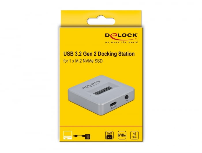 Docking Station per SSD M.2 NVMe PCIe con USB Type-C Femmina - Delock IUSB DOCK 3C-NVMED