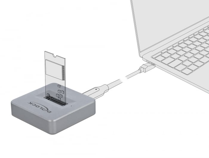 Docking Station per SSD M.2 NVMe PCIe con USB Type-C Femmina - Delock IUSB DOCK 3C-NVMED