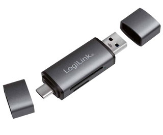 3.2 Gen 1 USB player from SD and MicroSD with USB-C and USB connections to OTG - Logilink IUSB-CARD- 043