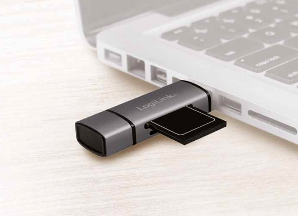 Lettore USB 3.2 Gen 1 di SD e MicroSD con Connessioni USB-C™ e USB A OTG - Logilink IUSB-CARD-043