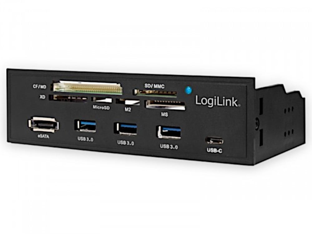 Pannello Frontale 5,25'' Multifunzione con Lettore di Memorie 6 vie - Logilink IUSB-CARD-341