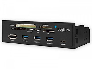 Pannello Frontale 5.25" Multifunzione Lettore Schede 6 vie - Logilink IUSB-CARD-341