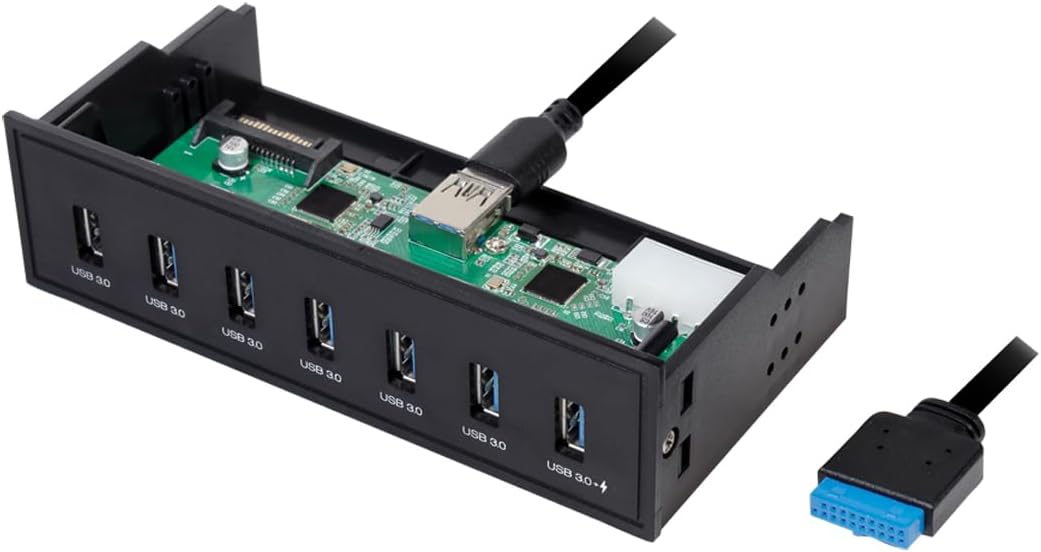 Hub USB Interno 5,25'' 7 porte USB 3.2 Gen1 con Ricarica Veloce - Logilink IUSB-CARD-342