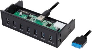 Hub USB Interno 5.25" 7 porte USB 3.2 Gen1 Ricarica Veloce - Logilink IUSB-CARD-342