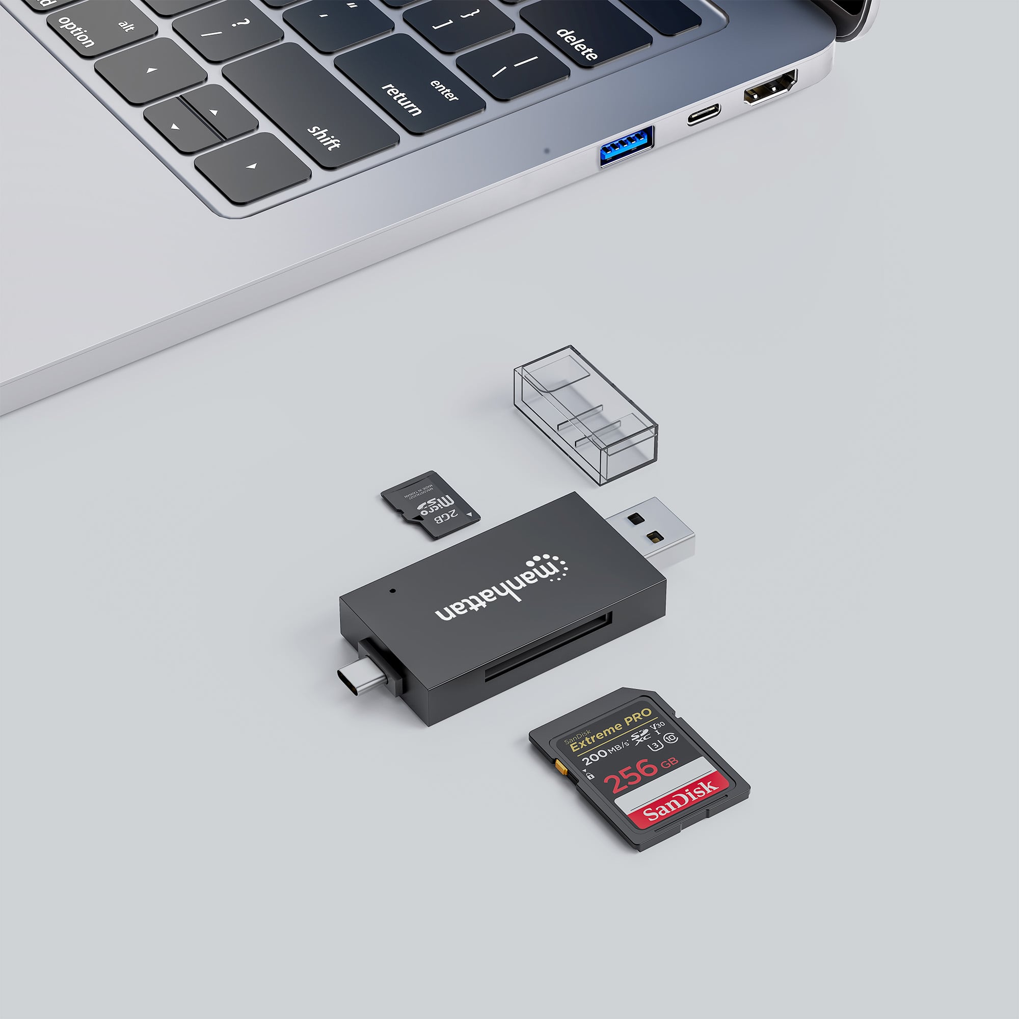 Lettore/Scrittore USB 3.0 Combo USB-C™/USB-A Multi-Schede - Manhattan IUSB-CARD-735