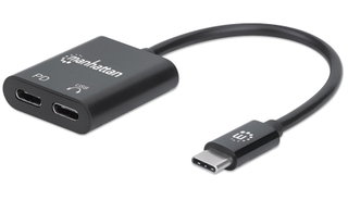 Audio USB-C Adapter Male 2 x USB-C Female - Manhattan IUSB-DAC- 348