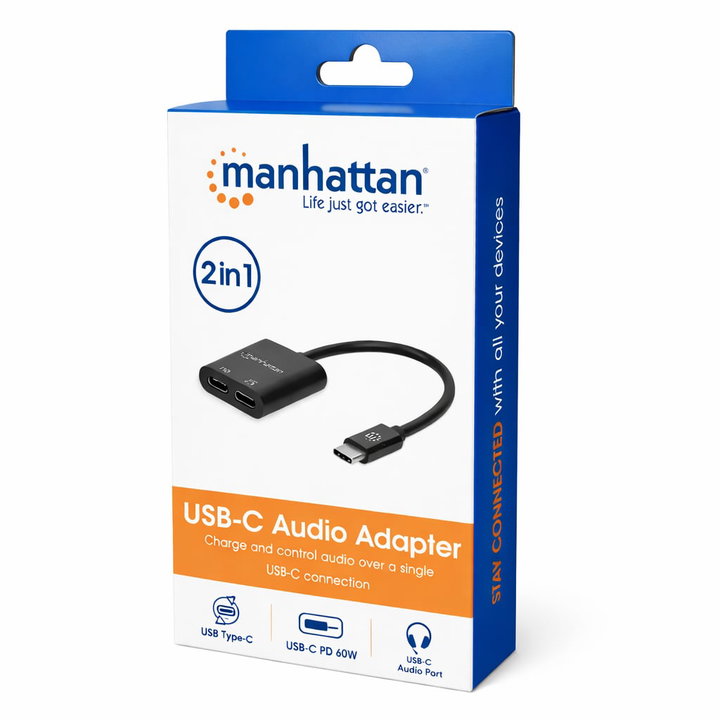 Adattatore Audio USB-C Maschio 2x USB-C Femmina - Manhattan IUSB-DAC-348