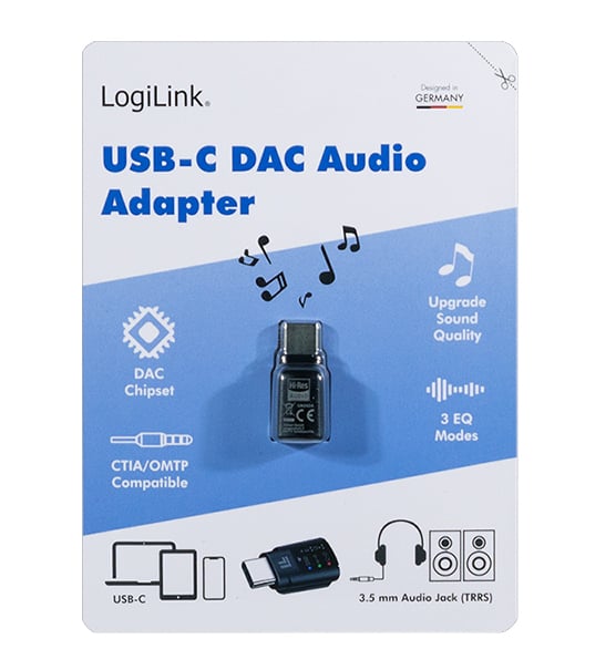 3.5 mm USB-C DAC audio adapter with equalizer - Logilink IUSB-DAC- 424