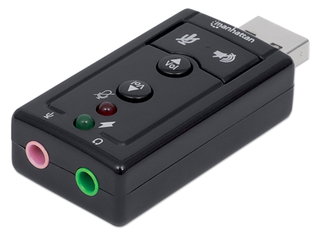 2.0 virtual 7.1 channels stereo sound card - Manhattan IUSB-DAC- 871