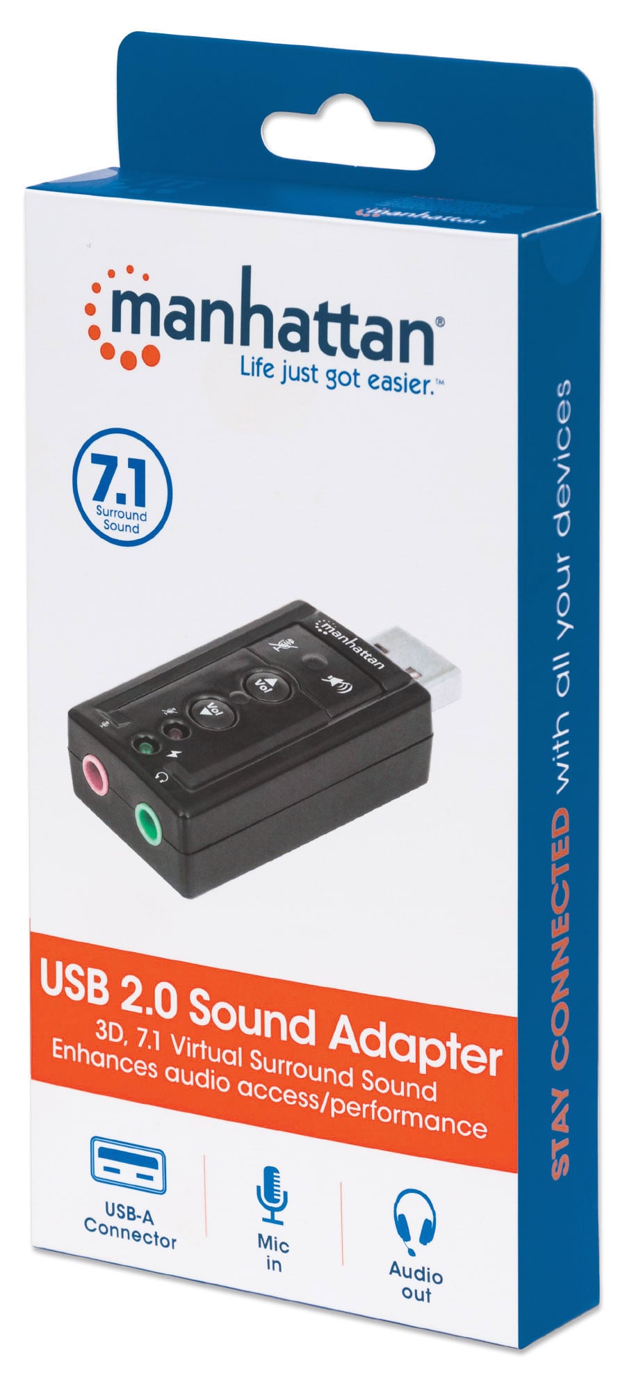 Scheda Audio Stereo USB 2.0 Virtual 7.1 Canali - Manhattan IUSB-DAC-871