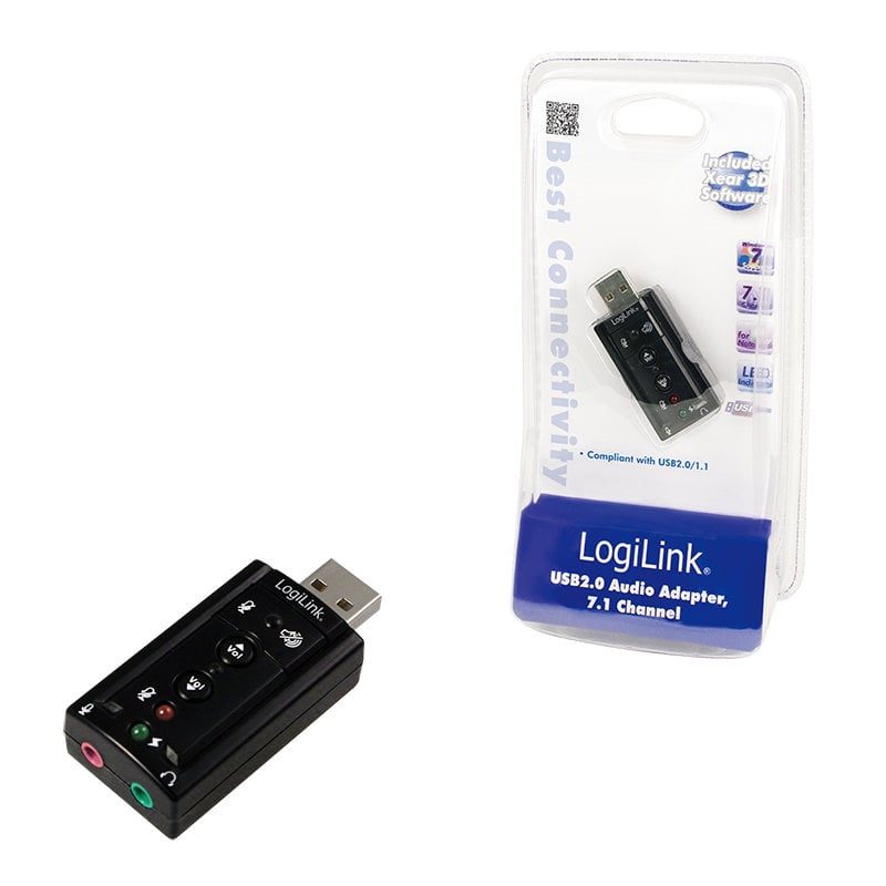 Scheda Audio Stereo USB 2.0 Virtual 7.1 Canali, Nero - Logilink IUSB-DAC-871L