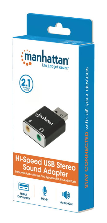Hi-Speed Stereo 2.1 USB sound card - Manhattan IUSB-DAC- 879 E
