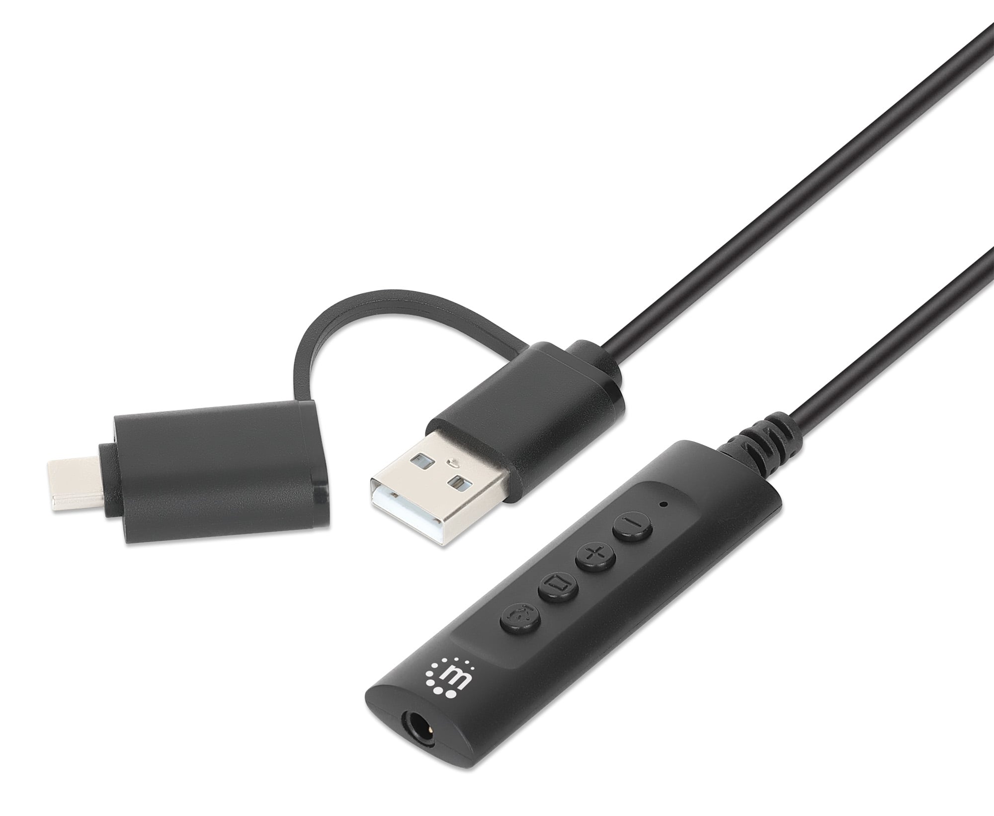 Cable Adapter 2 -in- 1 from USB-C/USB-A to Audio Stereo 3,5 mm - Manhattan IUSB-DAC-COMBO