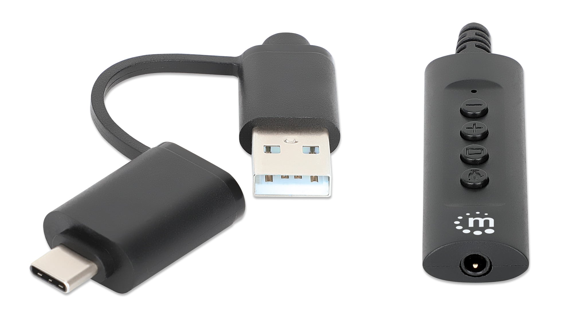 Cable Adapter 2 -in- 1 from USB-C/USB-A to Audio Stereo 3,5 mm - Manhattan IUSB-DAC-COMBO
