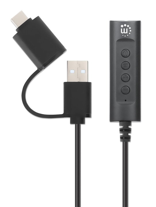 Cable Adapter 2 -in- 1 from USB-C/USB-A to Audio Stereo 3,5 mm - Manhattan IUSB-DAC-COMBO