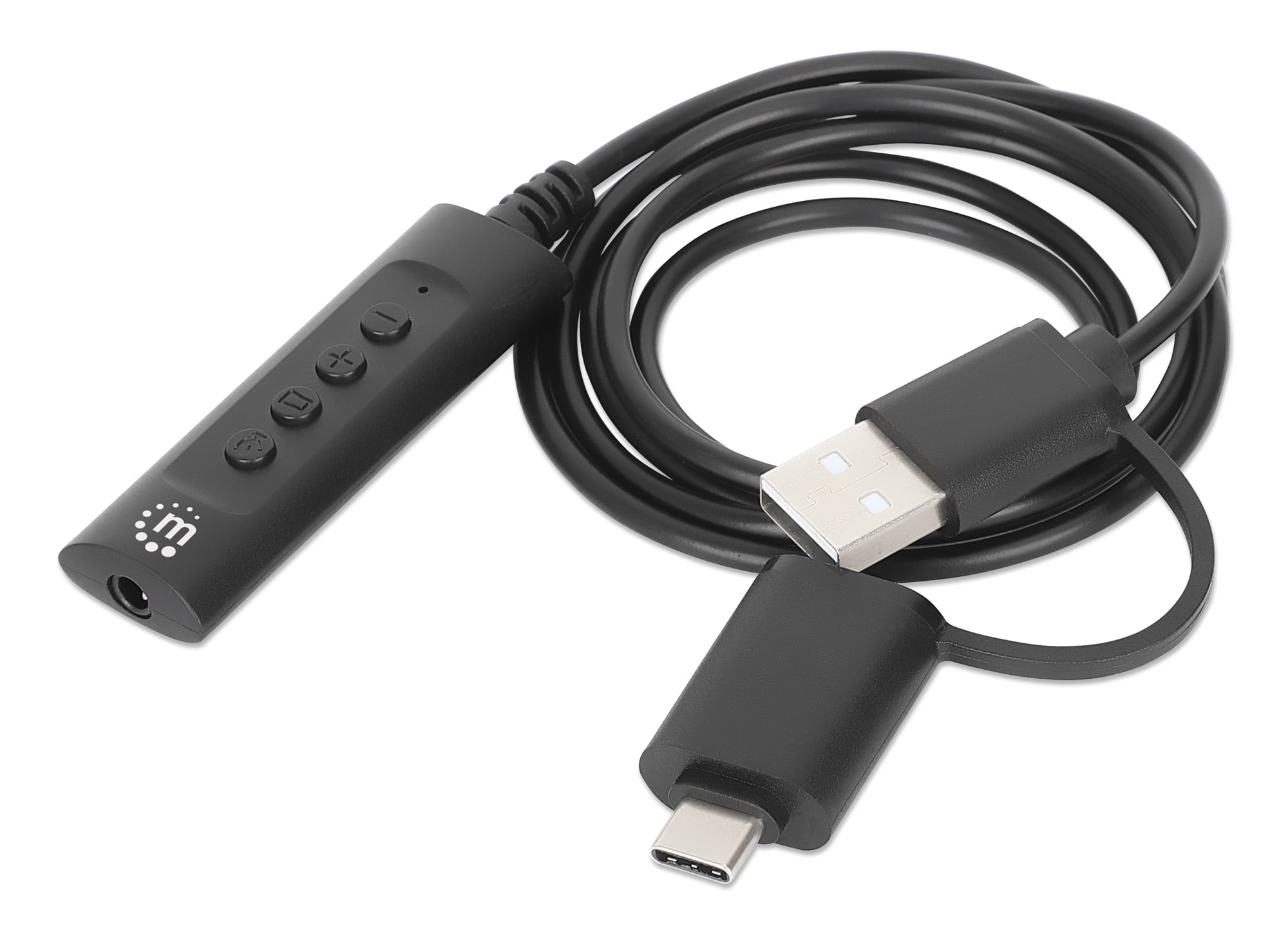 Cable Adapter 2 -in- 1 from USB-C/USB-A to Audio Stereo 3,5 mm - Manhattan IUSB-DAC-COMBO