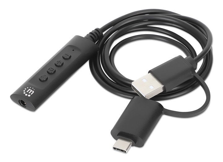 Cable Adapter 2 -in- 1 from USB-C/USB-A to Audio Stereo 3,5 mm - Manhattan IUSB-DAC-COMBO