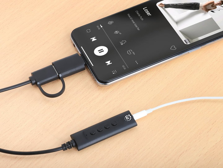 Cable Adapter 2 -in- 1 from USB-C/USB-A to Audio Stereo 3,5 mm - Manhattan IUSB-DAC-COMBO