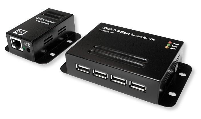 Extender USB su Cavo Cat5/5e/6 fino a 50m con Hub 4 Porte - Logilink IUSB-EXTEND-POE4U
