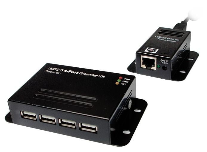 Extender USB su Cavo Cat5/5e/6 fino a 50m con Hub 4 Porte - Logilink IUSB-EXTEND-POE4U