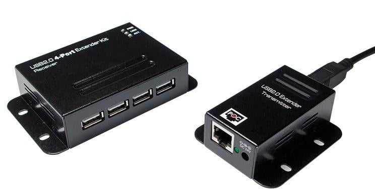 Extender USB su Cavo Cat5/5e/6 fino a 50m con Hub 4 Porte - Logilink IUSB-EXTEND-POE4U