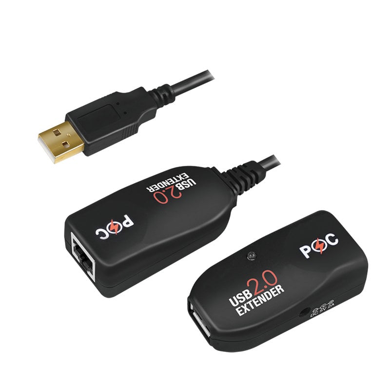Extender USB Cat5E Cat6 fino a 50m, POC, Nero - Logilink IUSB-EXTEND-POEPL