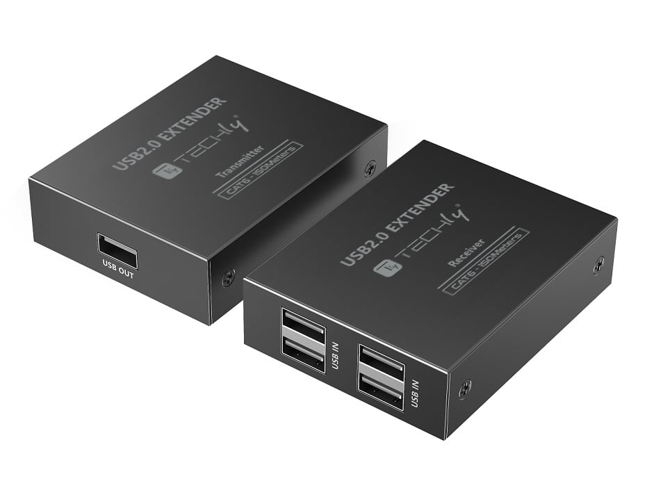 Extender USB 2.0 High-Speed 4 porte su cavo Cat6 150m - Techly IUSB-EXTEND1504P