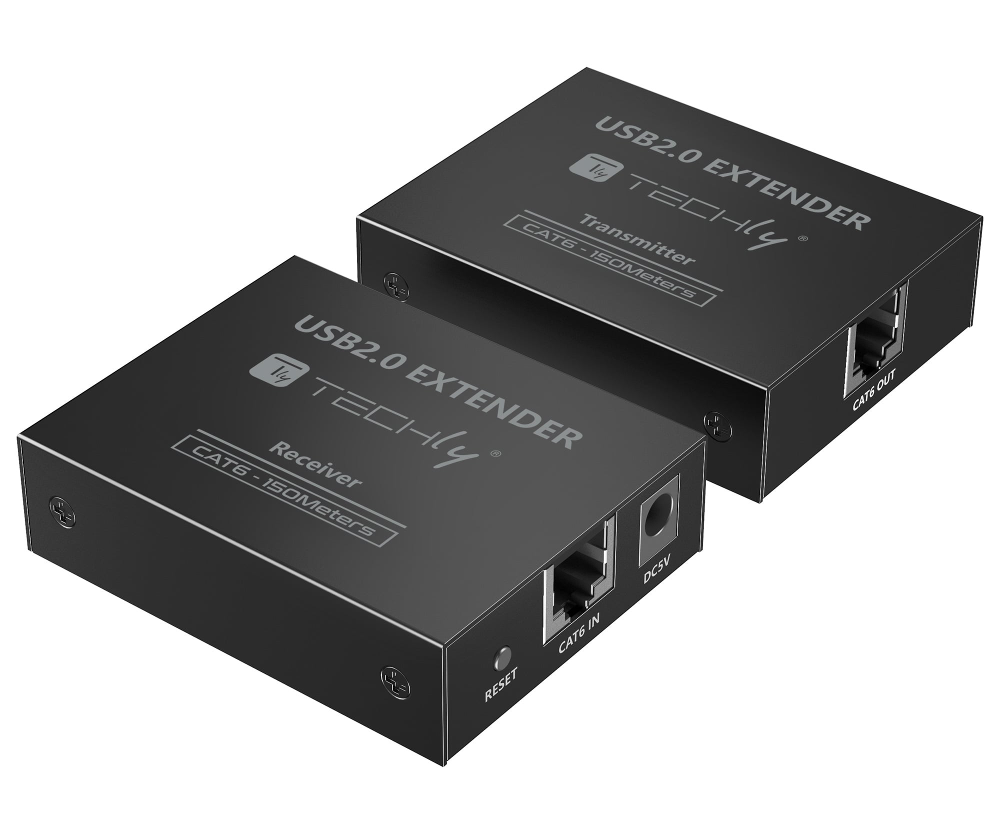 Extender USB 2.0 High-Speed 4 porte su cavo Cat6 150m - Techly IUSB-EXTEND1504P