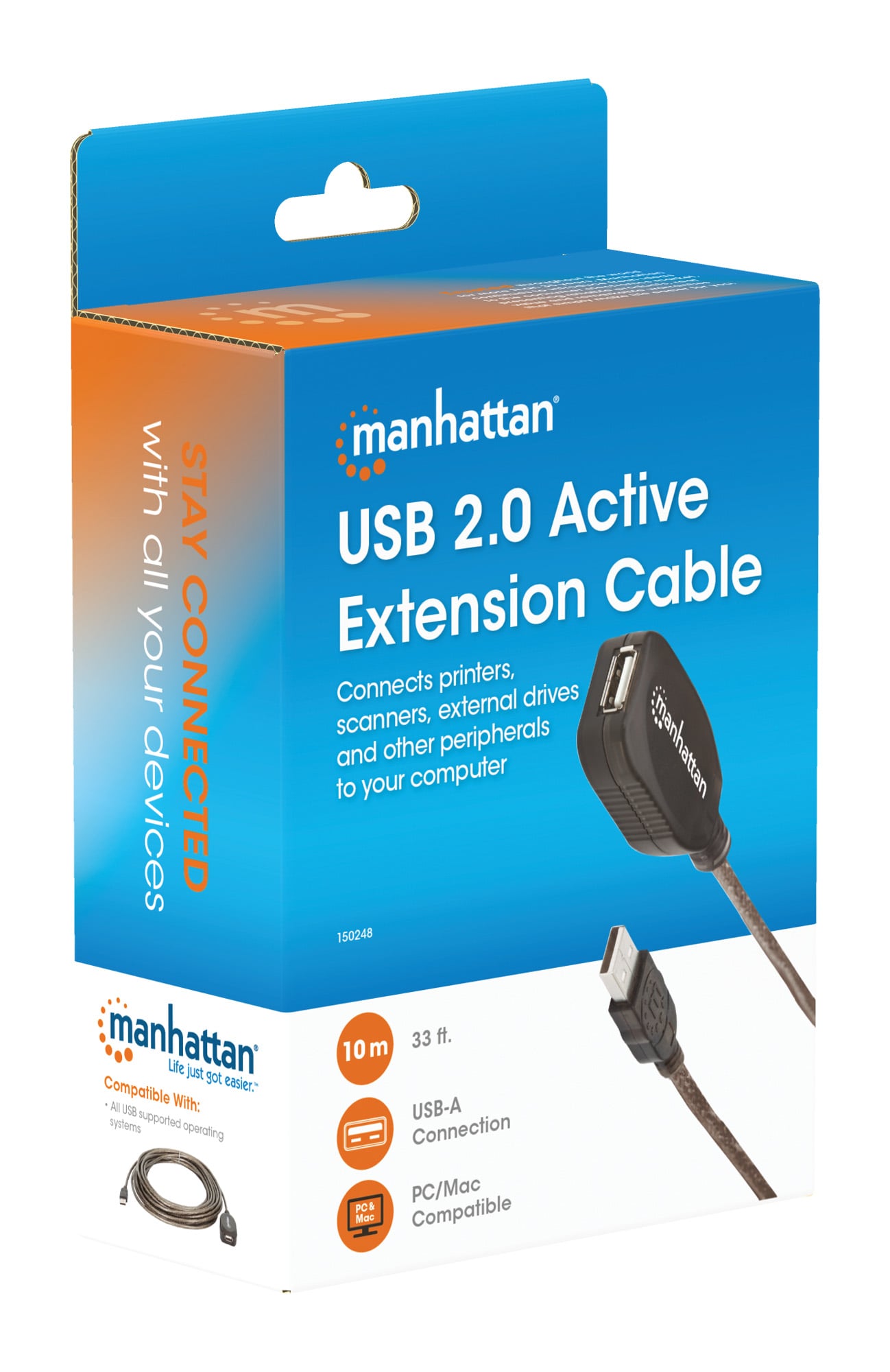 Cavo Prolunga Attivo USB 2.0 Hi-Speed 10m - Manhattan IUSB-REP10