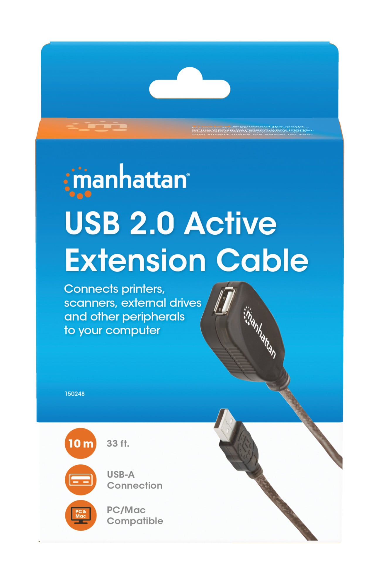 Cavo Prolunga Attivo USB 2.0 Hi-Speed 10m - Manhattan IUSB-REP10