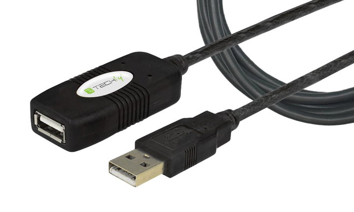 Active extension cable extender USB Hi-Speed 10 m black - Techly IUSB-REP 10 TY