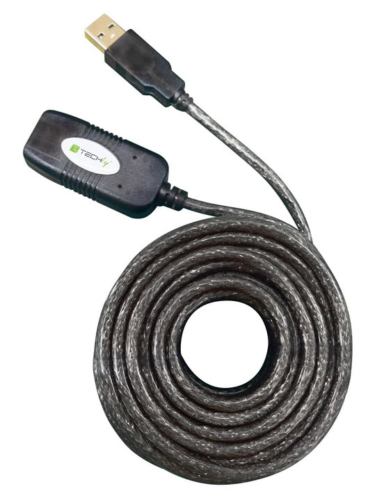 Active extension cable extender USB Hi-Speed 10 m black - Techly IUSB-REP 10 TY