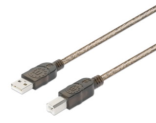 Cavo Prolunga Attivo USB 2.0 Hi-Speed A M / B M 15m Nero - Manhattan IUSB-REP15AB
