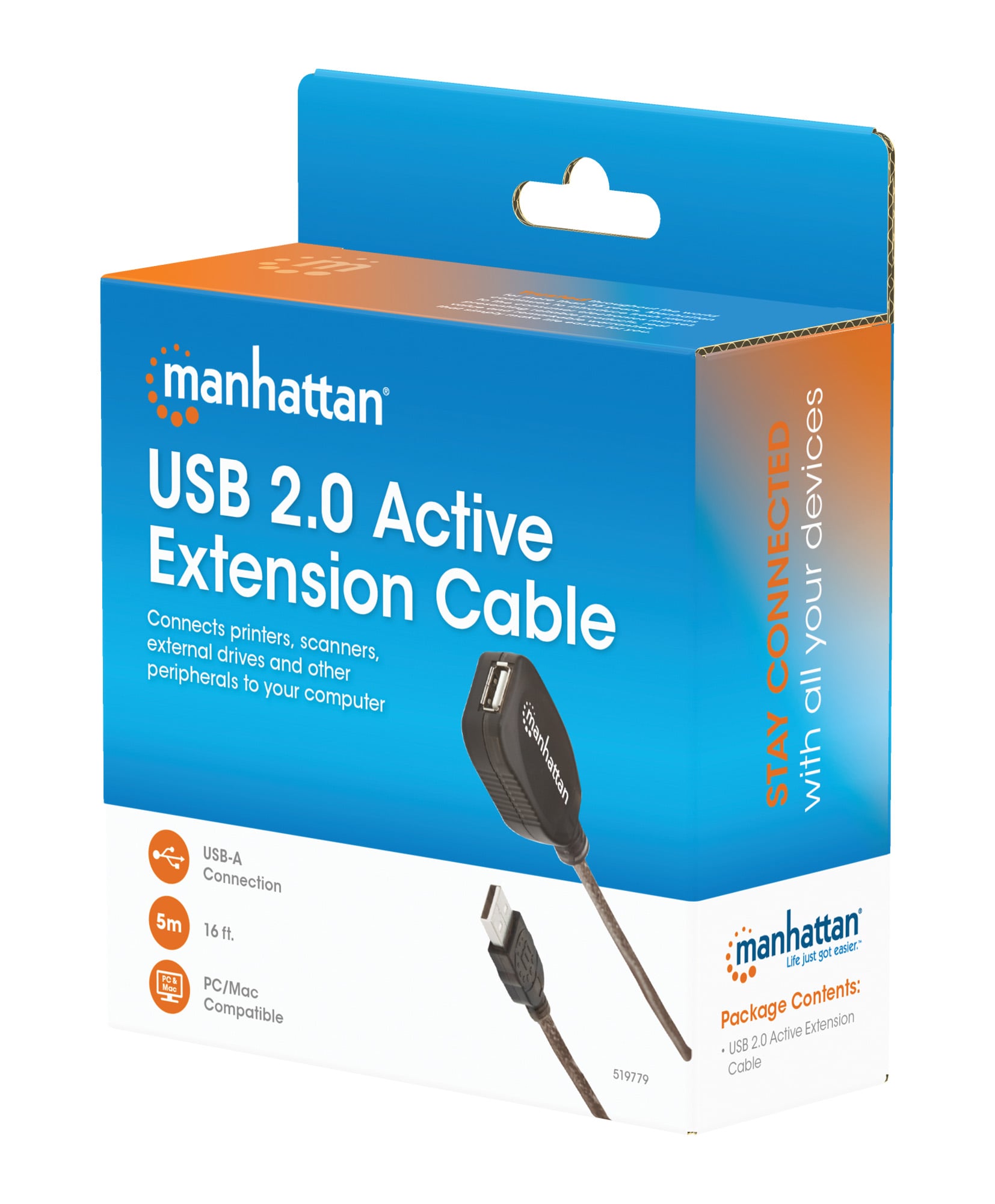 Ripetitore di Segnale USB 2.0 Alta Velocità 5m - Manhattan IUSB-REP20