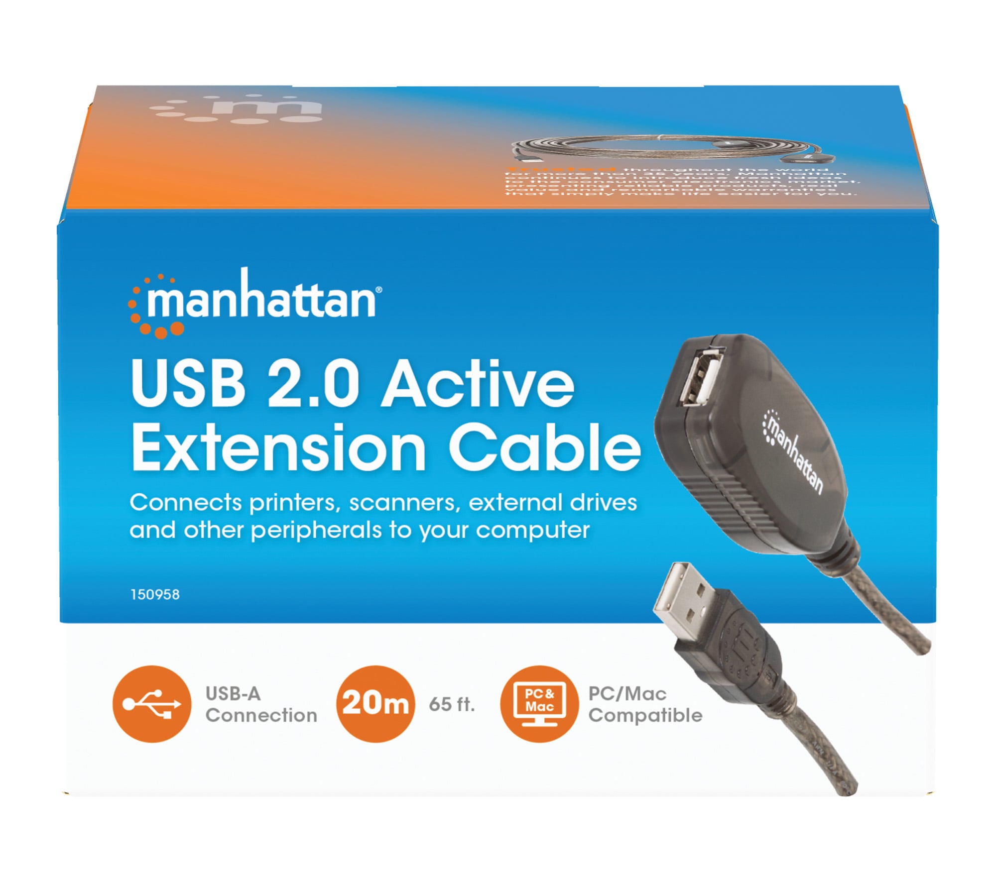 Prolunga attiva USB Hi-Speed USB 2.0 20m - Manhattan IUSB-REP220