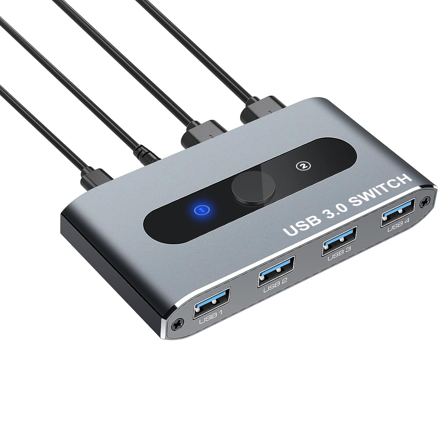 Switch USB 3.0 per 2 PC in 4 out - Techly IUSB-SW3024