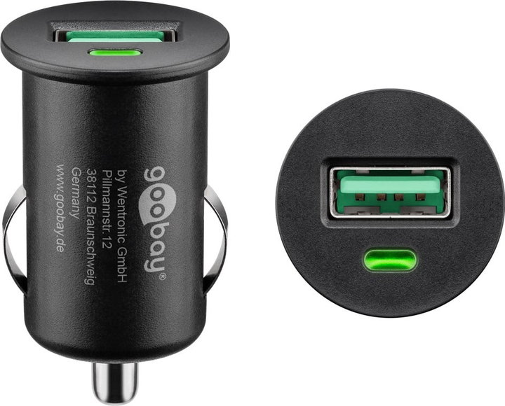 Caricatore USB Auto Quick Charge 3.0 18W 1 Porta - Goobay IUSB2-CAR-3AQC2