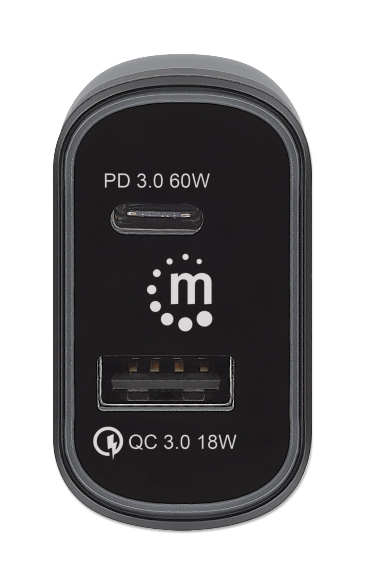 Car charger 2 doors 78 W, USB-C PD 3.0 + USB-A QC 3.0 - Manhattan IUSB 2 -CAR-AC 78