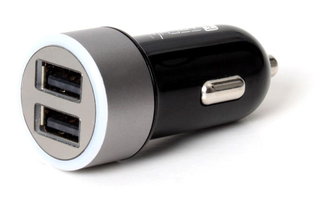 Universal Auto Charger 2 USB Doors with 4,8 A Black Output - Techly IUSB 2 -CAR-ADP 482