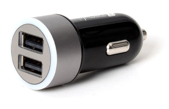 Caricatore da Auto Universale 2 Porte USB con Uscita 4,8A Nero - Techly IUSB2-CAR-ADP482
