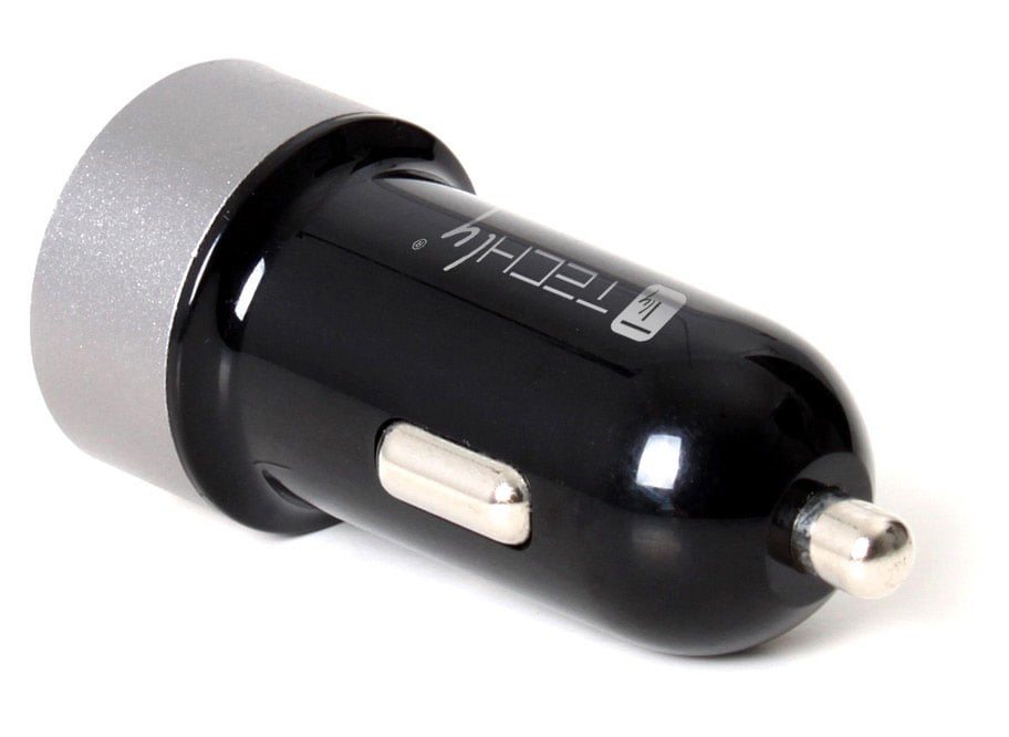 Universal Auto Charger 2 USB Doors with 4,8 A Black Output - Techly IUSB 2 -CAR-ADP 482