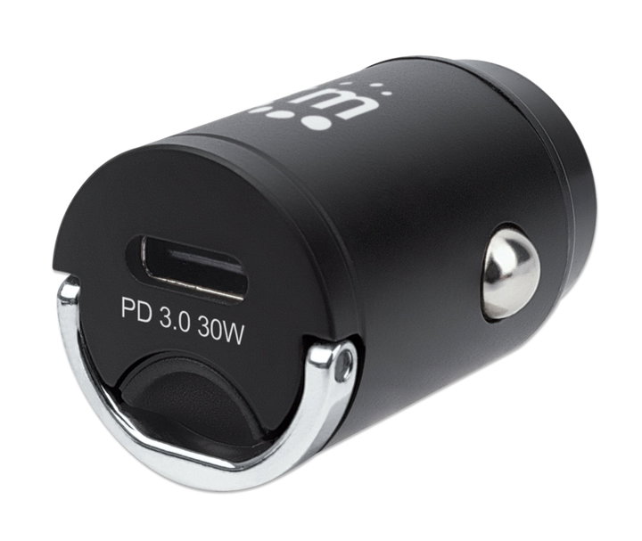 Mini caricabatteria da auto Power Delivery 30W, USB-C - Manhattan IUSB2-CAR-PD30