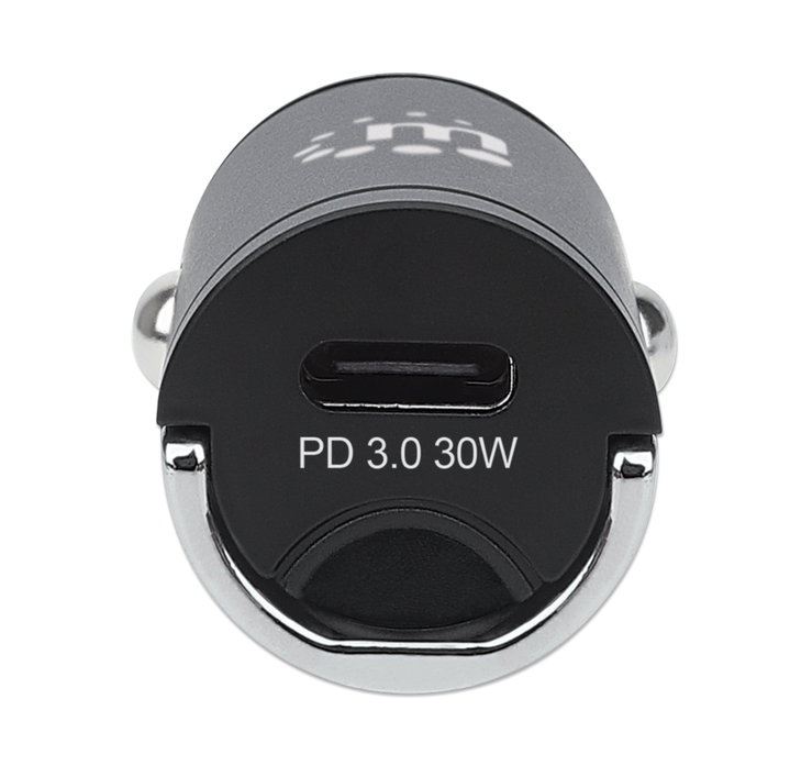 Mini caricabatteria da auto Power Delivery 30W, USB-C - Manhattan IUSB2-CAR-PD30
